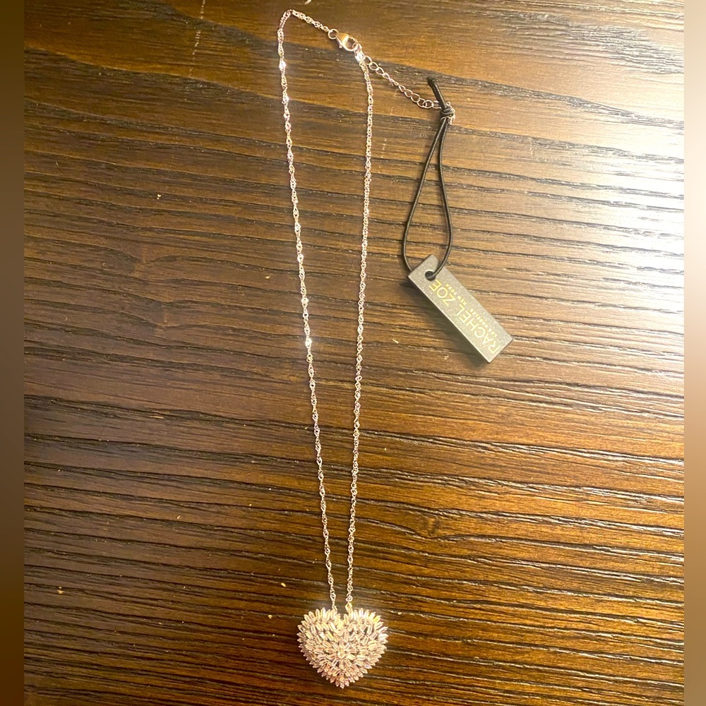 NEW Rachel Zoe silver heart necklace